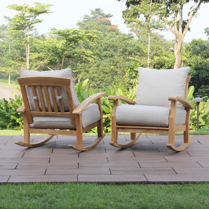 Summerton Teak Outdoor Rocking Chair & Reviews Birch Lane